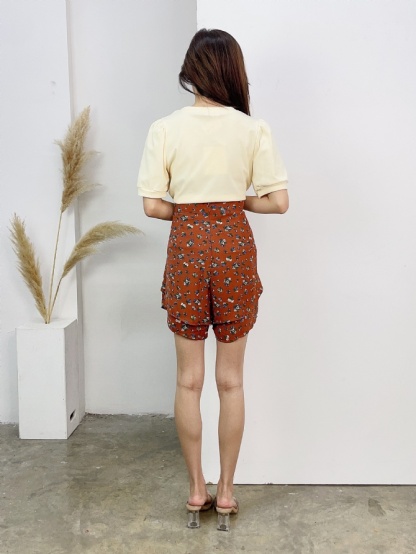 Printed Flower Layered Short Pants 16910