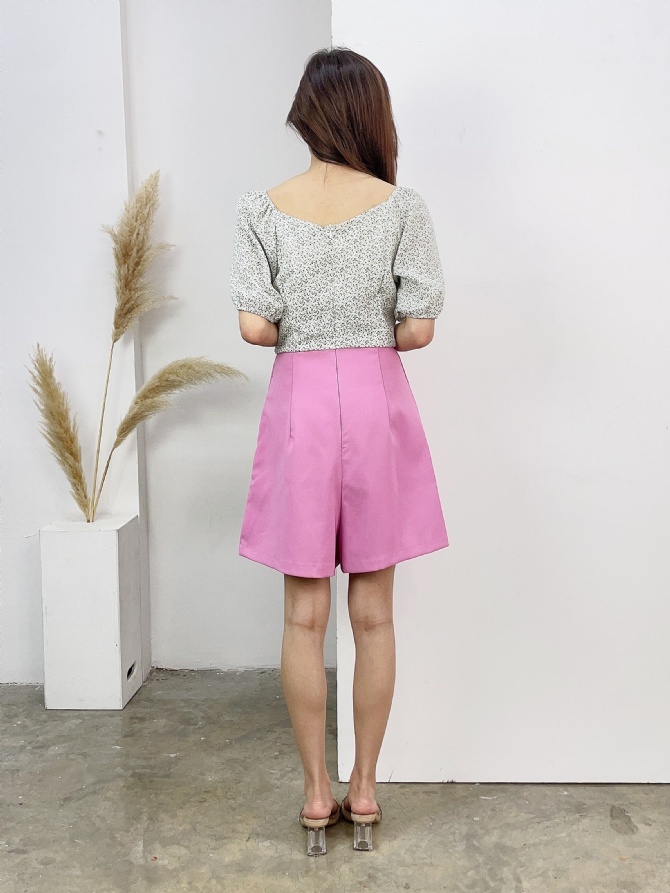 Two Tone Printed Flower Skirt Pants Jumpsuit 16865