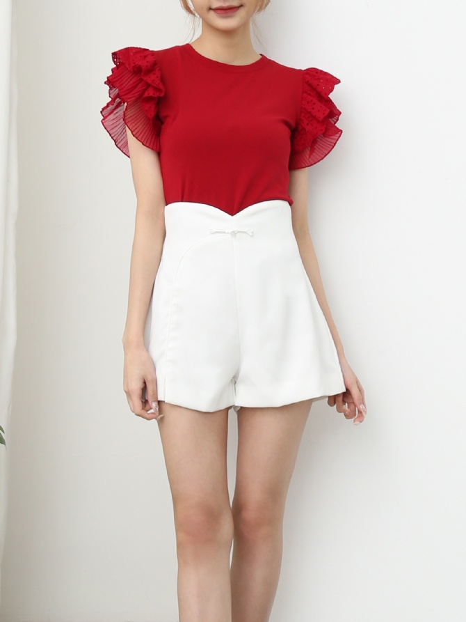 High Waist Back Zip Short Pant 25496