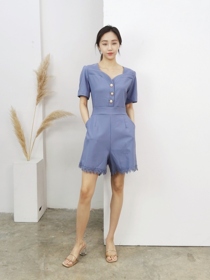 Bottom Lace Sweetheart Neckline Jumpsuit 16905