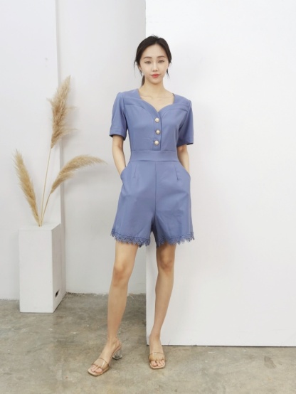 Bottom Lace Sweetheart Neckline Jumpsuit 16905