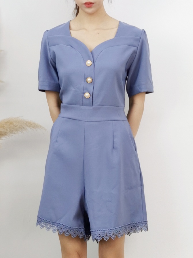 Bottom Lace Sweetheart Neckline Jumpsuit 16905