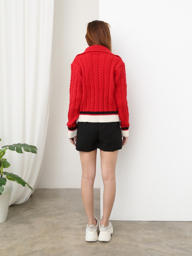 Knitted Front Button Top 25335