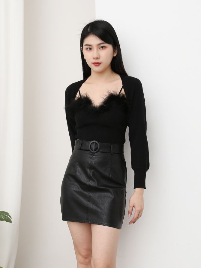 Knitted Fur Two Piece Set 25720