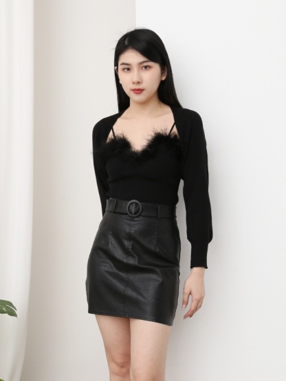 Knitted Fur Two Piece Set 25720