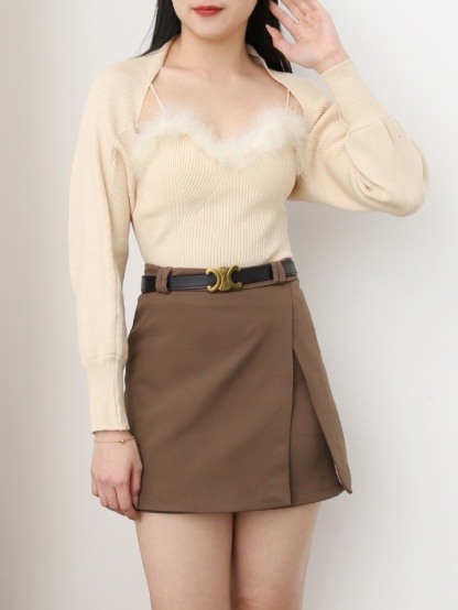 Knitted Fur Two Piece Set 25720