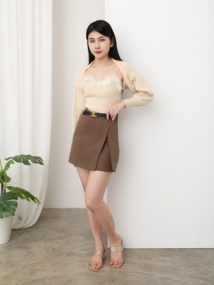 Knitted Fur Two Piece Set 25720