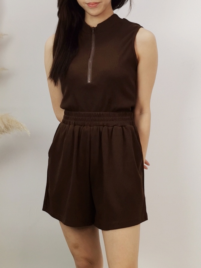 Sleeveless Front Button Set 21151