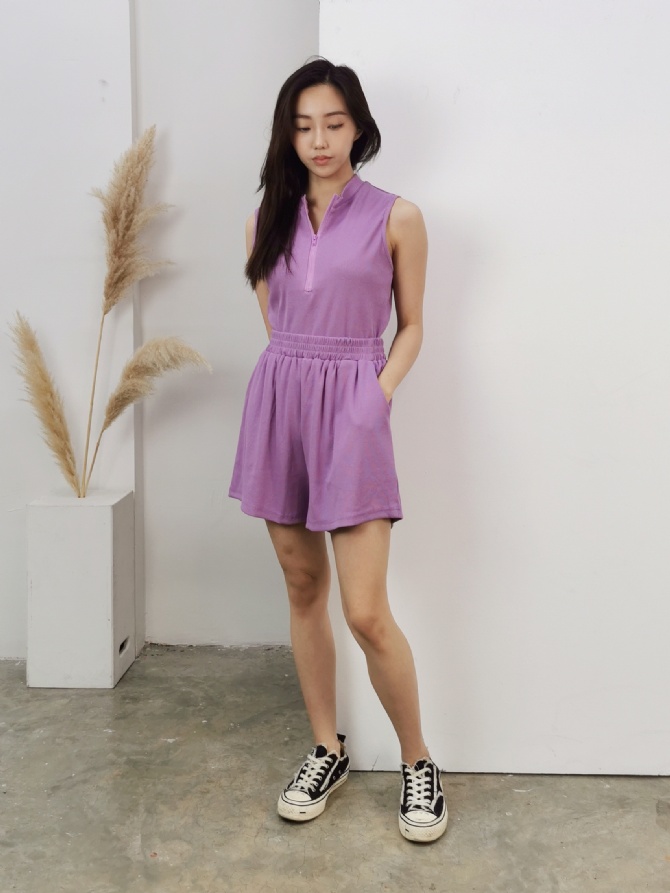 Sleeveless Front Button Set 21151