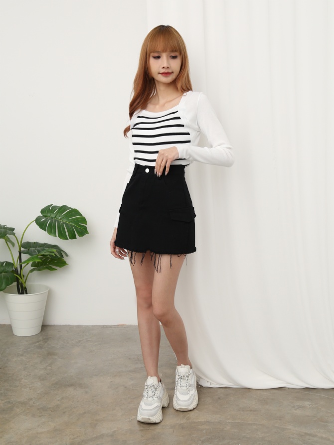 Fake Two Piece Knitted Top 25340