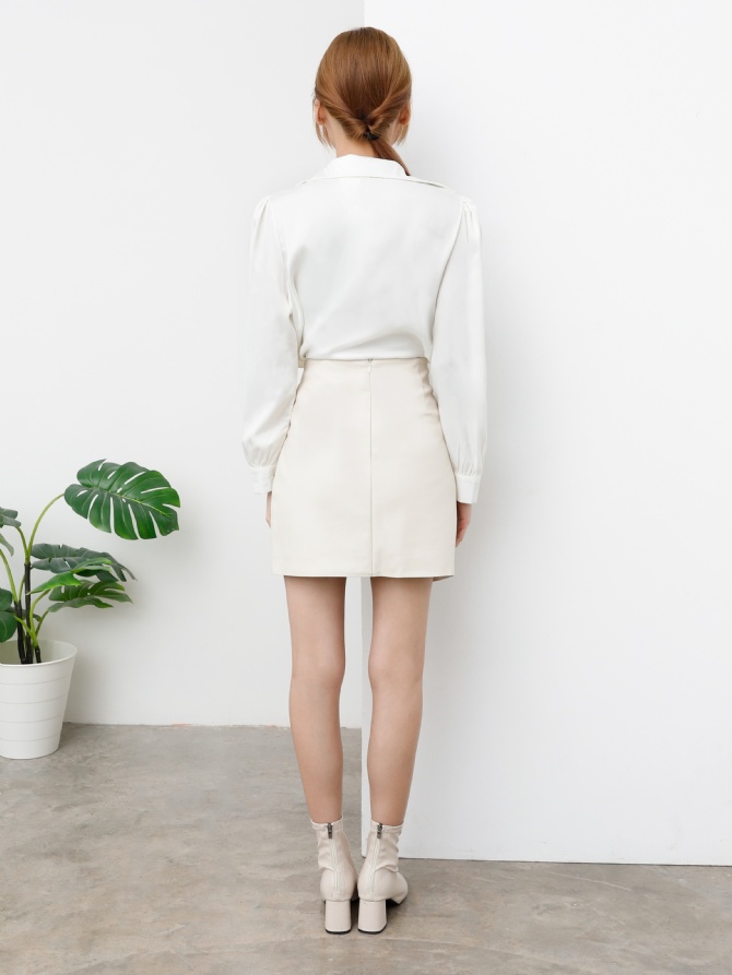 High Waist Side Pleated Wrap Skirt 25352