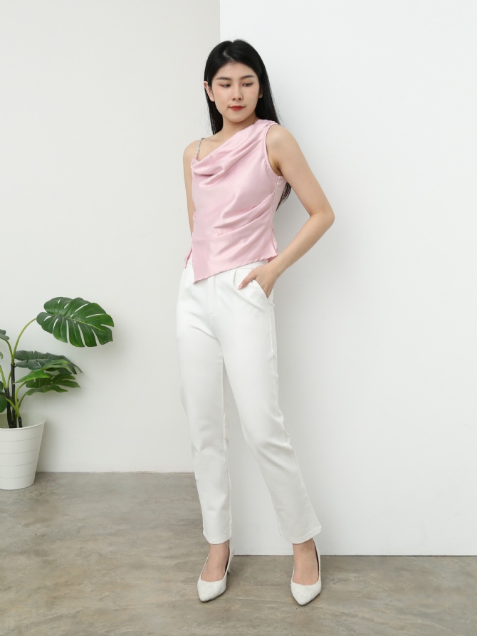 Side Pleated With Split Top 25502