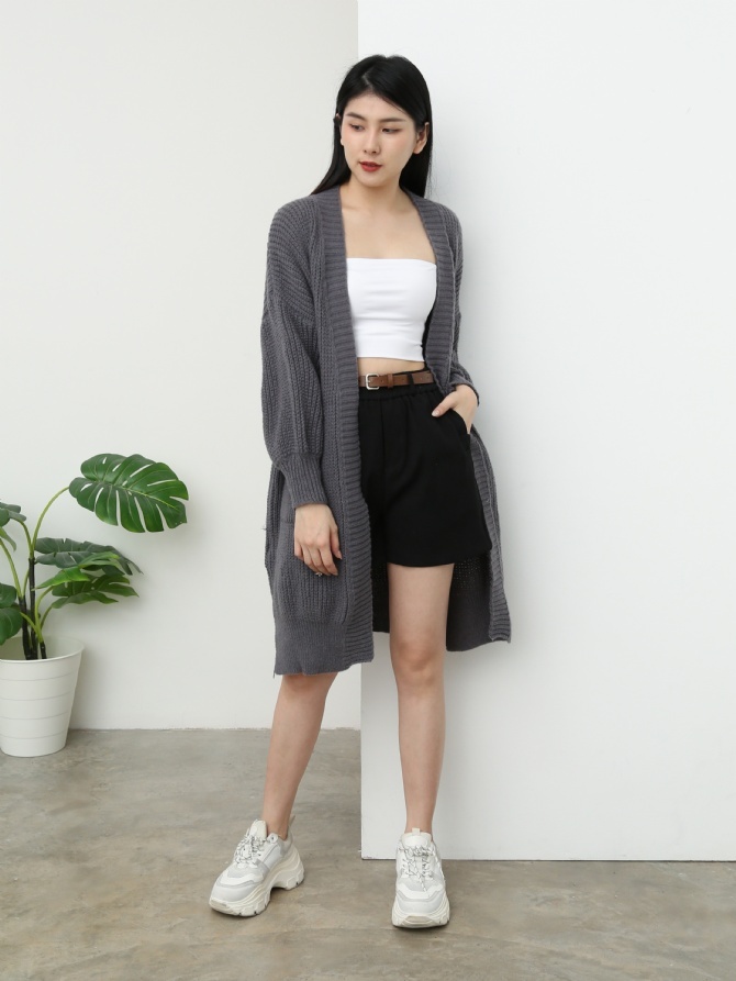 Waist Stretchable With Belt Short Pants 24979