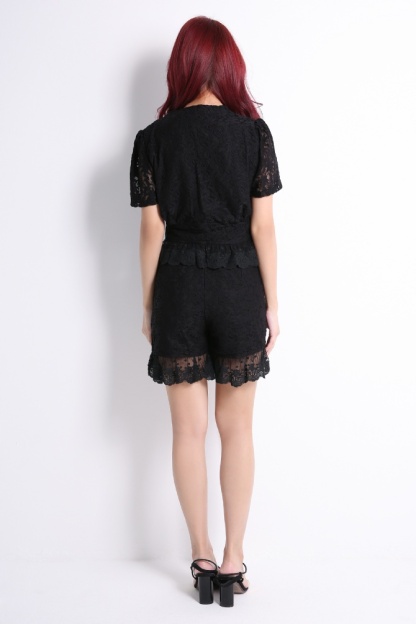 Lace Top With Lace Pants Set 10712