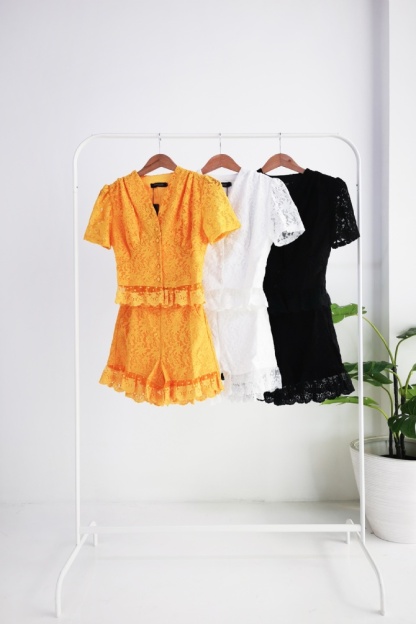 Lace Top With Lace Pants Set 10712