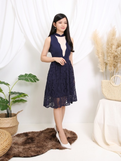 Dual Tone Lace Dress 11100