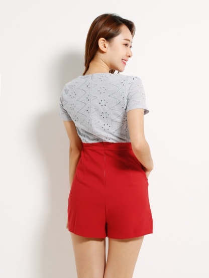 Eyelet Dual Tone Playsuit 13005