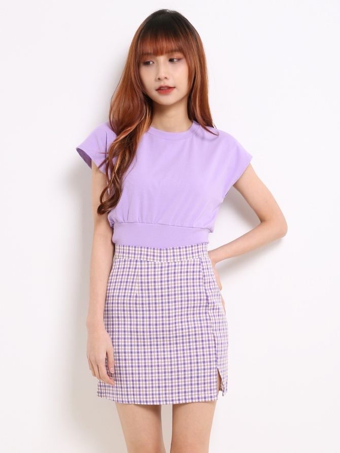 Checker Small Split Skirt 13530