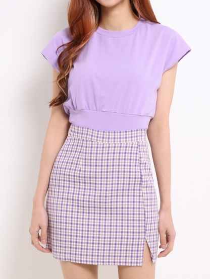 Checker Small Split Skirt 13530