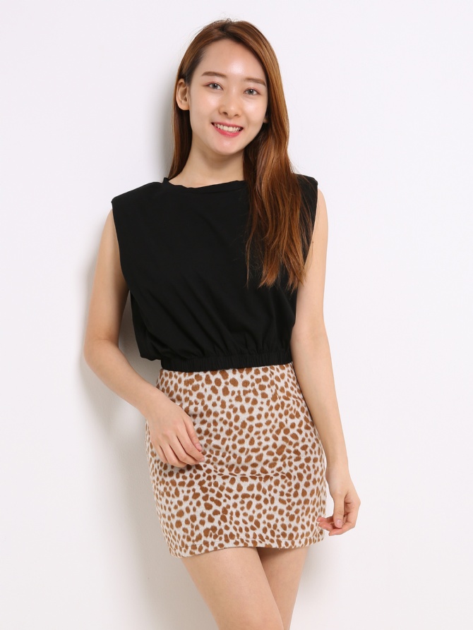 Wool Leopard Skirt 13534