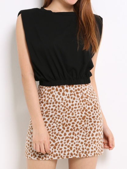Wool Leopard Skirt 13534