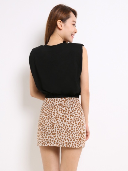 Wool Leopard Skirt 13534