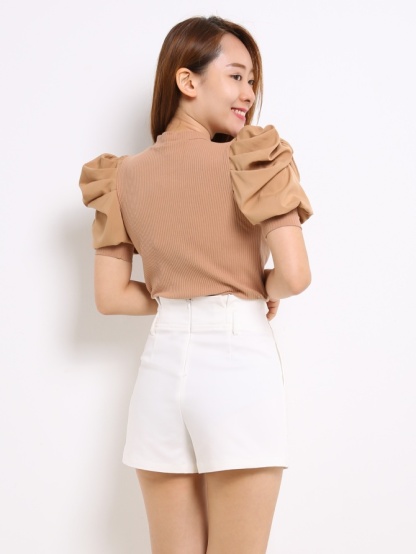 Breasted High Waist Short Pants 13633
