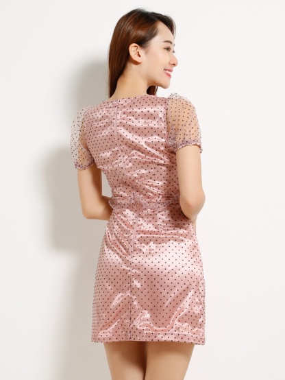 Polka Dot Square Neck Dress 13260