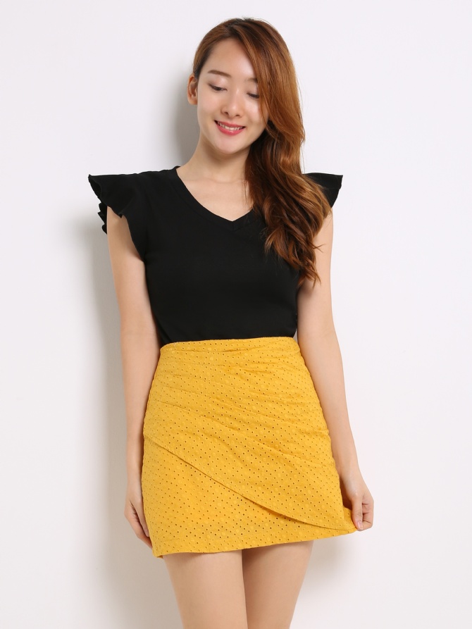 Cotton Lace Hole Skirt 13709