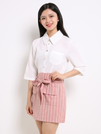 Collar Stripe Dress 13843