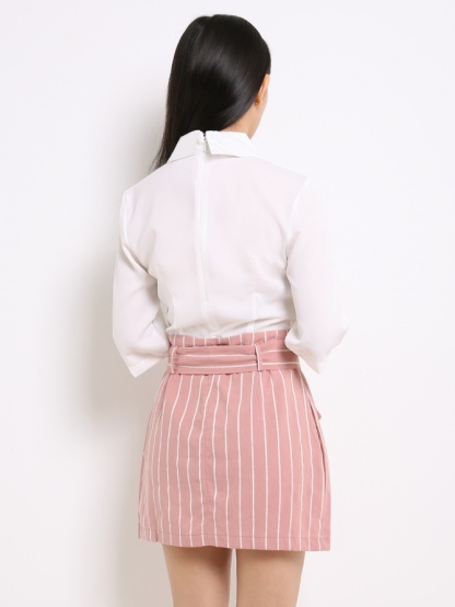 Collar Stripe Dress 13843