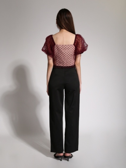 Puff Sleeve Polka Dot Top 19969
