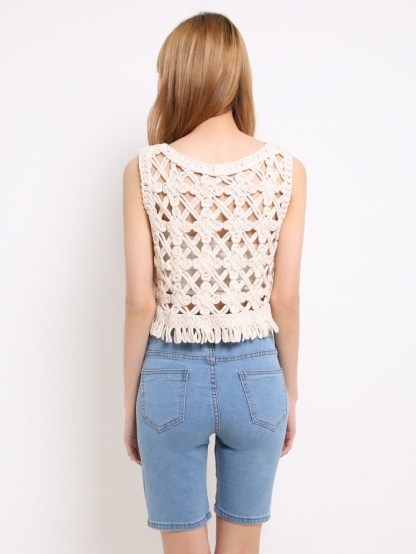 Knee Length Denim Short Pants 14075