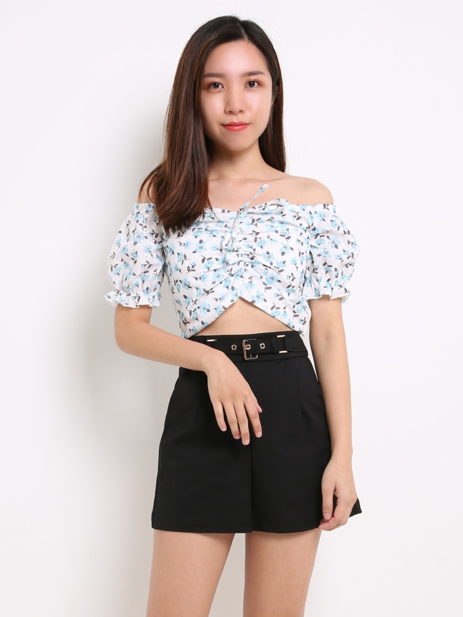 Square Neck Flower Top 14087