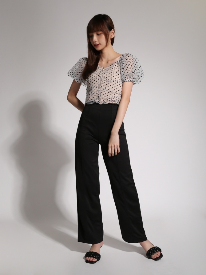 Puff Sleeve Polka Dot Top 19969