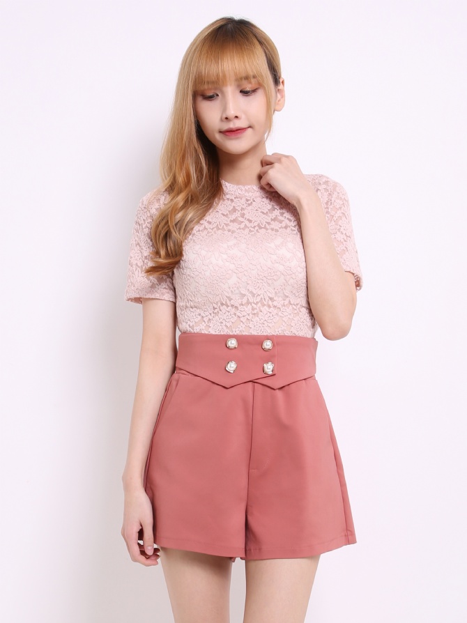 Lace Short Sleeve Top 14426