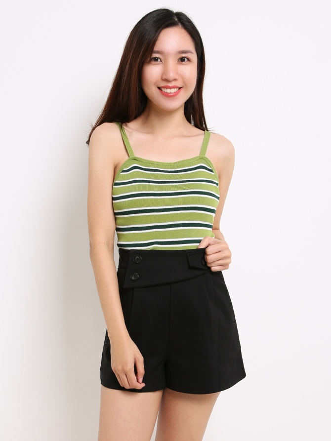 Knitted Strap Stripe Top 14607