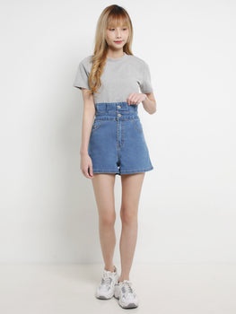 High Waist Front Pocket Short Pants 17032