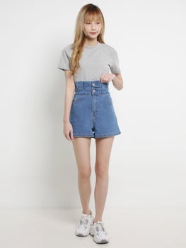 High Waist Front Pocket Short Pants 17032