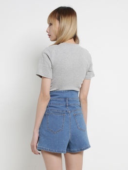 High Waist Front Pocket Short Pants 17032