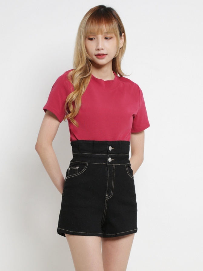 High Waist Front Pocket Short Pants 17032