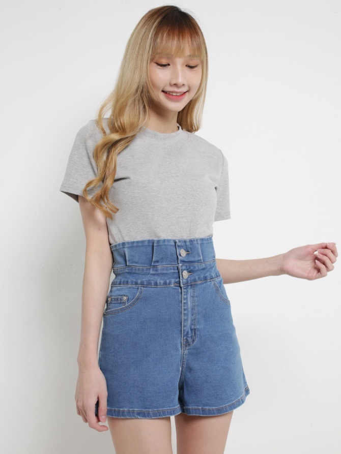 High Waist Front Pocket Short Pants 17032