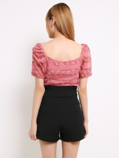 Detailed Lace Crop Top 14724