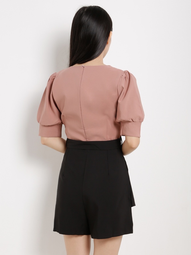 Dual Tone Playsuit With Belt 13423