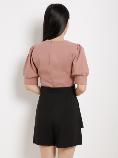 Dual Tone Playsuit With Belt 13423