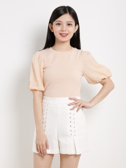 High Waisted Tie Up Short Pants 13434