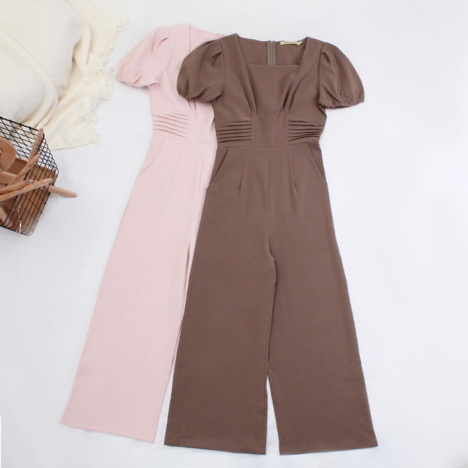 Puff Sleeve Square Neck Jumpsuit 15441