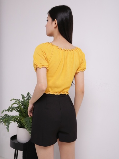 Off Shoulder Drawstring Top 16131