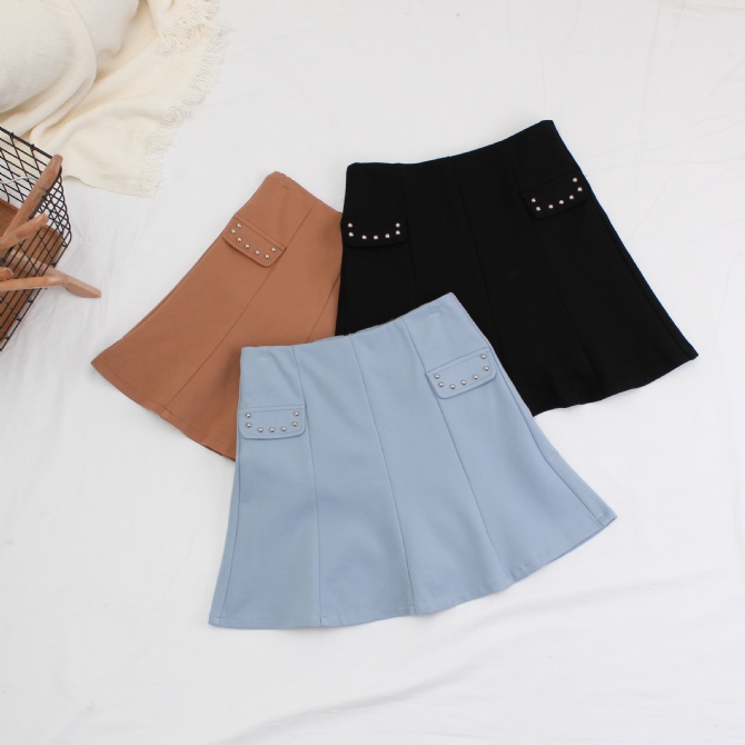 Plain With Pearl Skirt Pant 17744