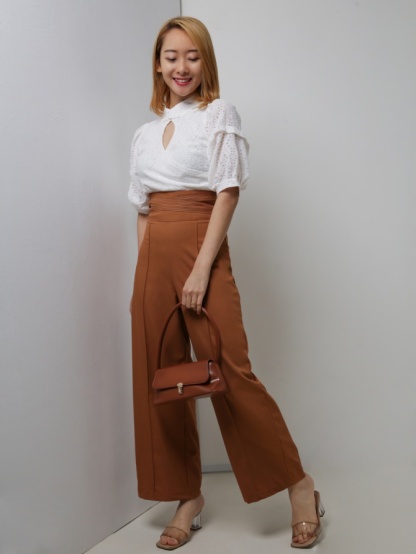 High Waist Panel Long Pants 18029